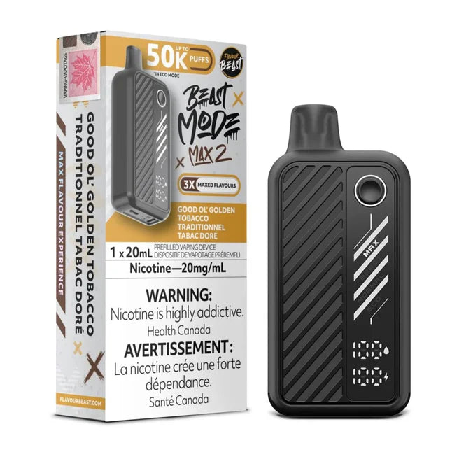 Flavour Beast Beast Mode Max 2 Disposable - Good Ol' Golden Tobacco 20mg