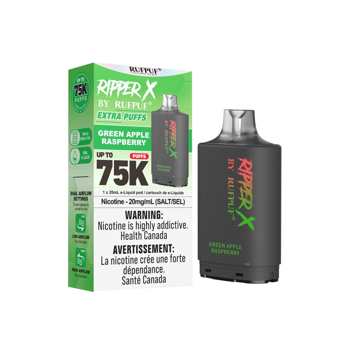 RIPPER X by RUFPUF 75K Pod - Green Apple Raspberry 20mg