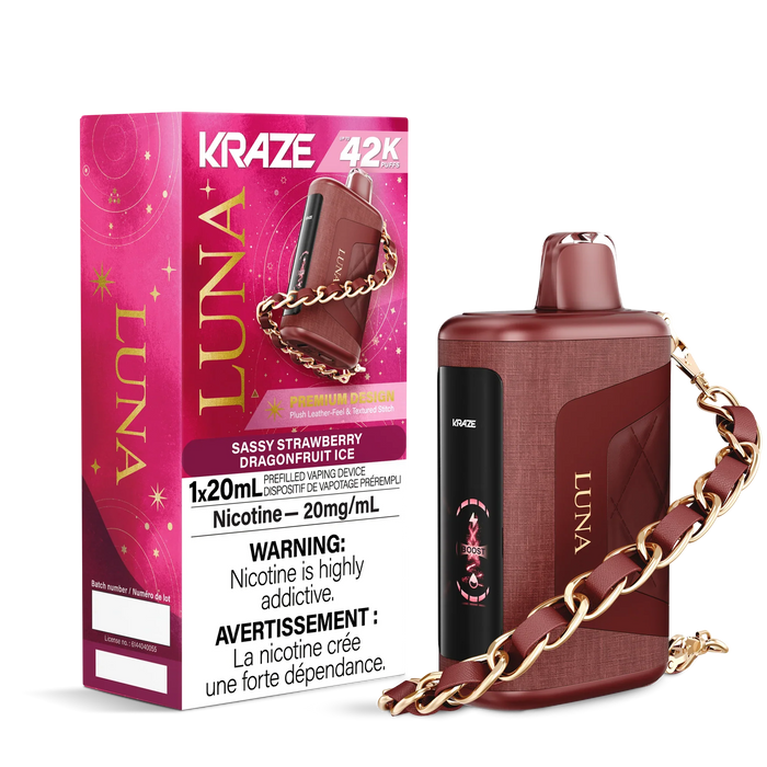 Kraze Luna Disposable - Sassy Strawberry Dragonfruit Ice 20mg