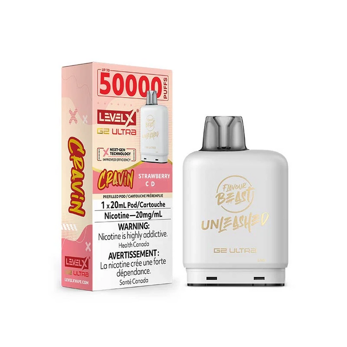 Level X Flavour Beast Unleashed G2 Ultra - Cravin' Strawberry C.D. 20mg