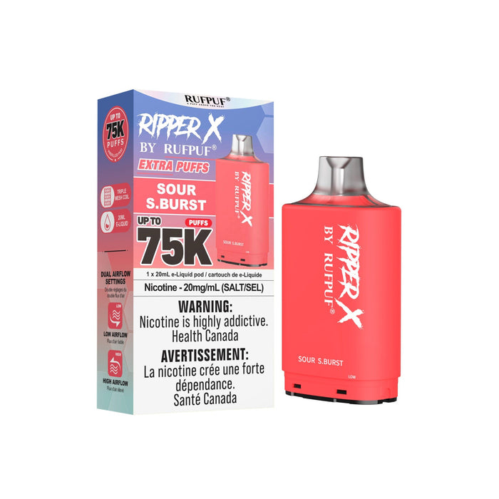 RIPPER X by RUFPUF 75K Pod - Sour S. Burst 20mg