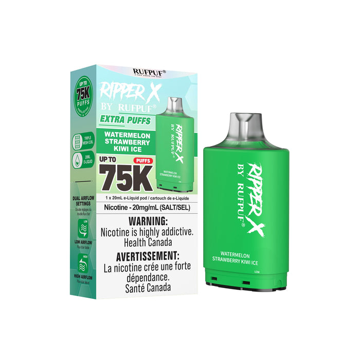 RIPPER X by RUFPUF 75K Pod - Watermelon Strawberry Kiwi Ice 20mg