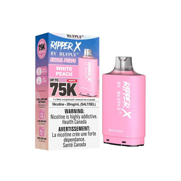 RIPPER X by RUFPUF 75K Pod - White Peach 20mg
