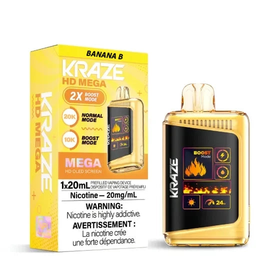 Kraze HD Mega Disposable - Banana B. 20mg