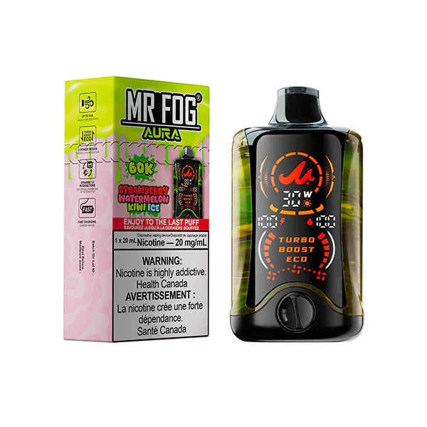 Mr. Fog Aura 60K Disposable - Strawberry Watermelon Kiwi Ice 20mg