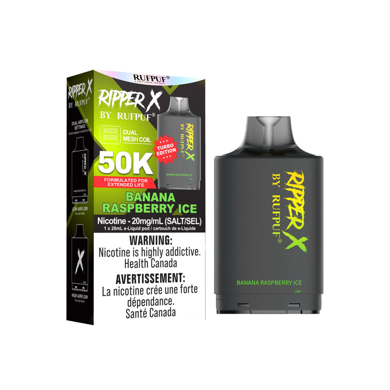 RIPPER X by RUFPUF 50K Pod - Banana Raspberry Ice 20mg