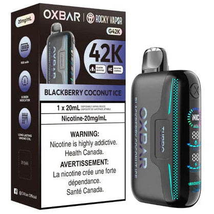 Rocky Vapor OXBAR G42K Disposable - Blackberry Coconut Ice 20mg