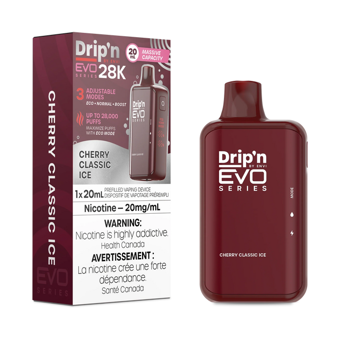 Drip'n by ENVI EVO Series 28K Disposable - Cherry Classic Ice 20mg