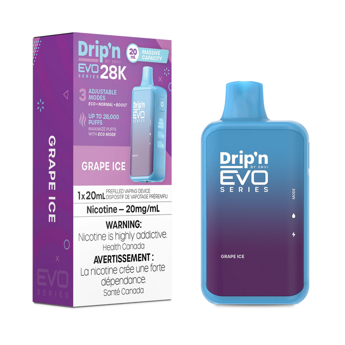 Drip'n by ENVI EVO Series 28K Disposable - Grape Ice 20mg