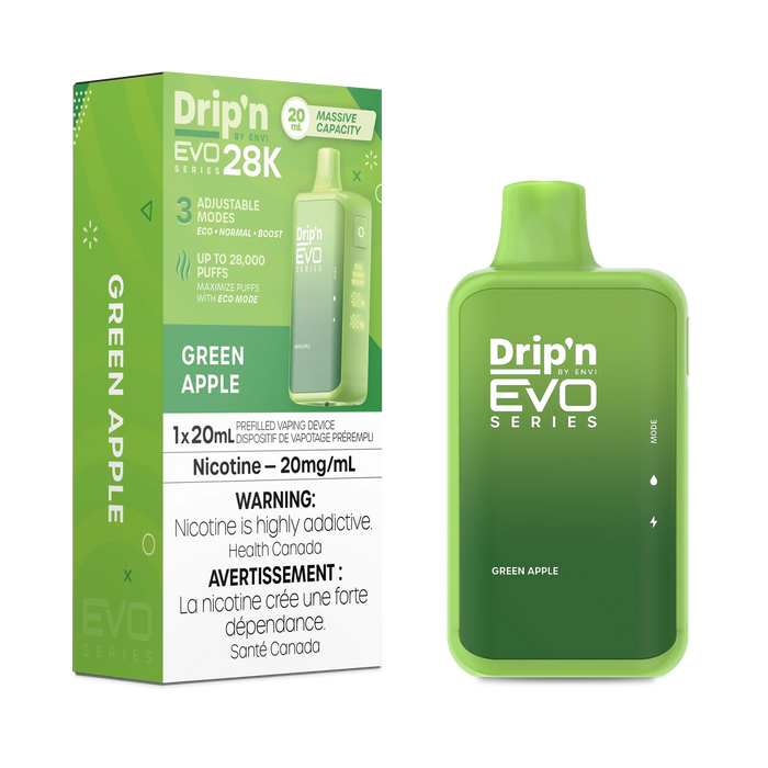 Drip'n by ENVI EVO Series 28K Disposable - Green Apple 20mg