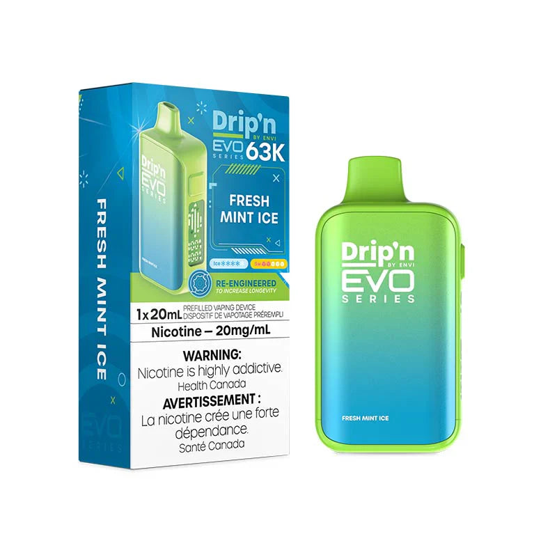 Drip'n by ENVI EVO Series 63K Disposable - Fresh Mint Ice 20mg