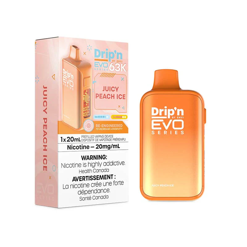 Drip'n by ENVI EVO Series 63K Disposable - Juicy Peach Ice 20mg