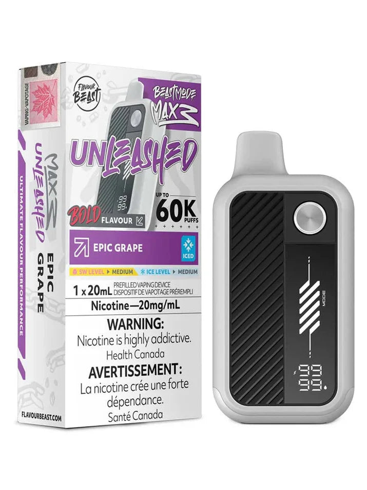 Flavour Beast Unleashed Beast Mode Max 3 Disposable - Epic Grape Iced 20mg