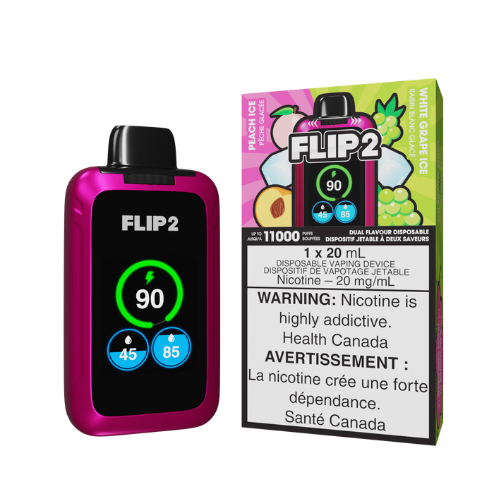 Flip 2 Disposable Peach Ice & White Grape Ice 20mg