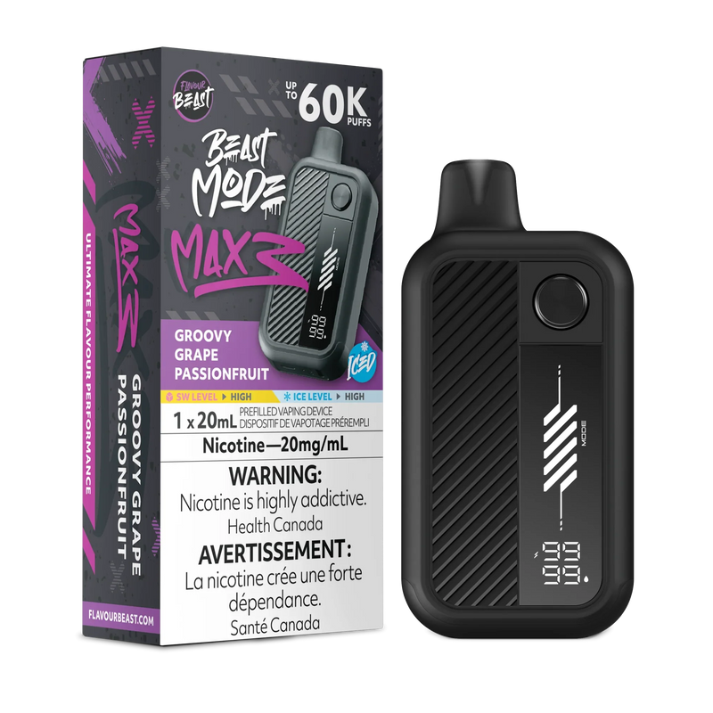 Flavour Beast Beast Mode Max 3 Disposable - Groovy Grape Passionfruit Iced 20mg