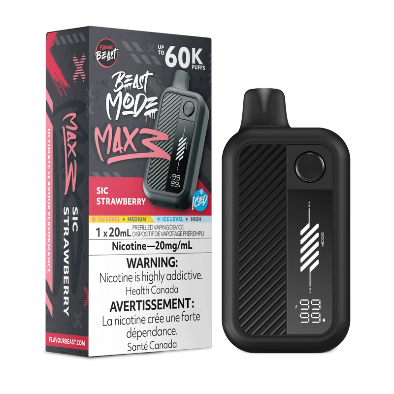 Flavour Beast Beast Mode Max 3 Disposable - Sic Strawberry Iced 20mg