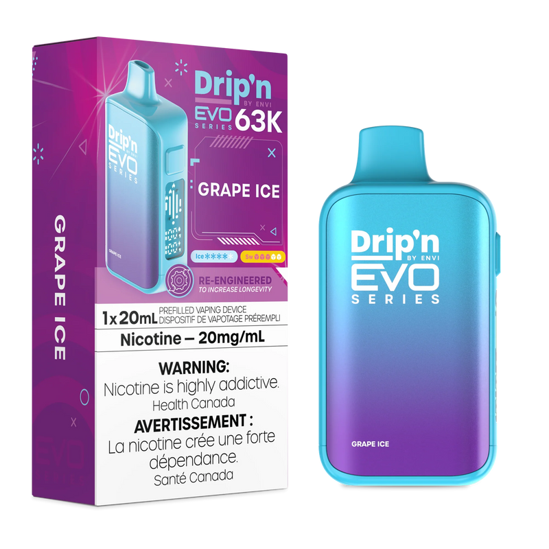 Drip'n by ENVI EVO Series 63K Disposable - Grape Ice 20mg