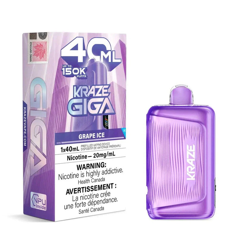 Kraze Giga Disposable - Grape Ice 20mg