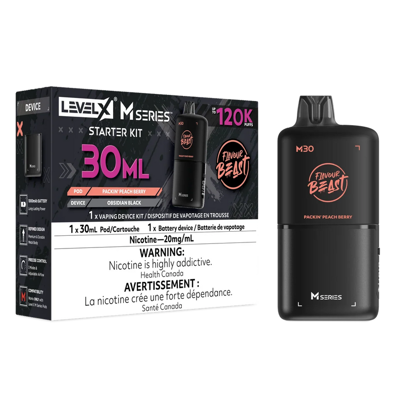 Level X M Series Flavour Beast Kit - Packin’ Peach Berry 20mg