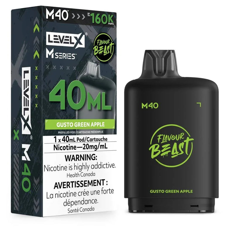 Level X M Series Flavour Beast Pod 40ml - Gusto Green Apple 20mg