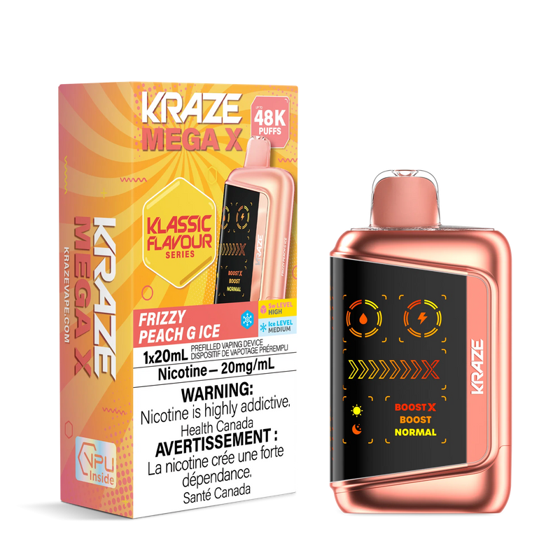 Kraze Mega X Klassic Disposable - Frizzy Peach G Ice 20mg