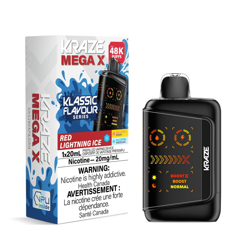 Kraze Mega X Klassic Disposable - Red Lightning Ice 20mg