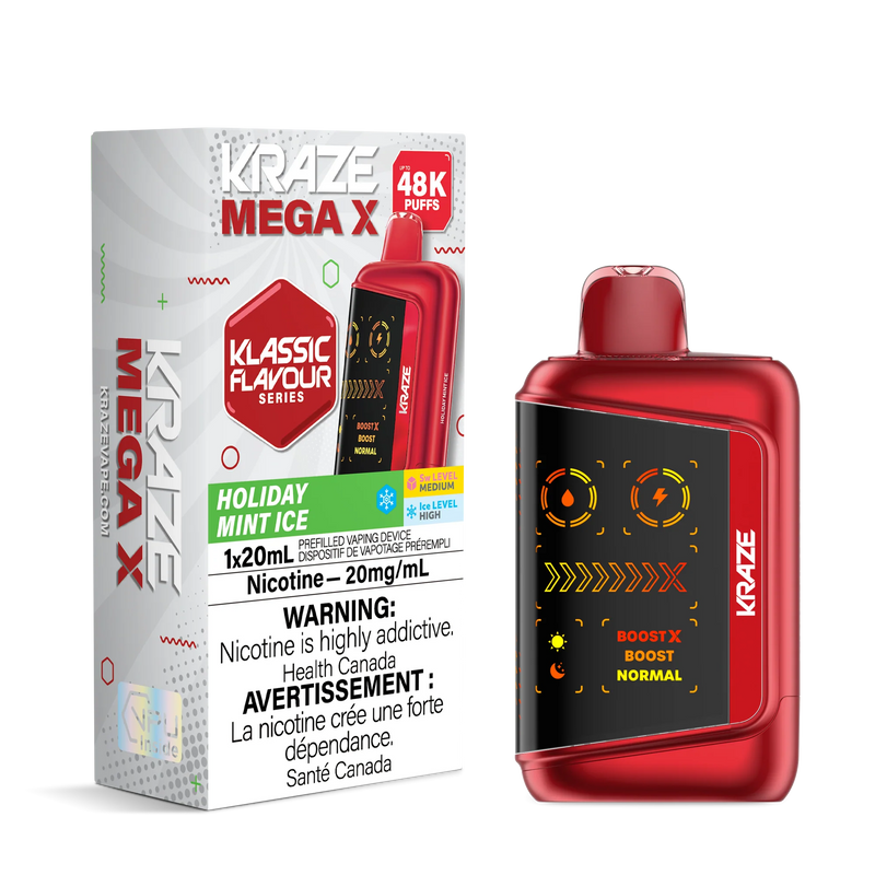 Kraze Mega X Klassic Disposable - Holiday Mint Ice 20mg
