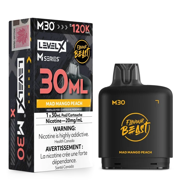 Level X M Series Flavour Beast Pod 30ml - Mad Mango Peach 20mg