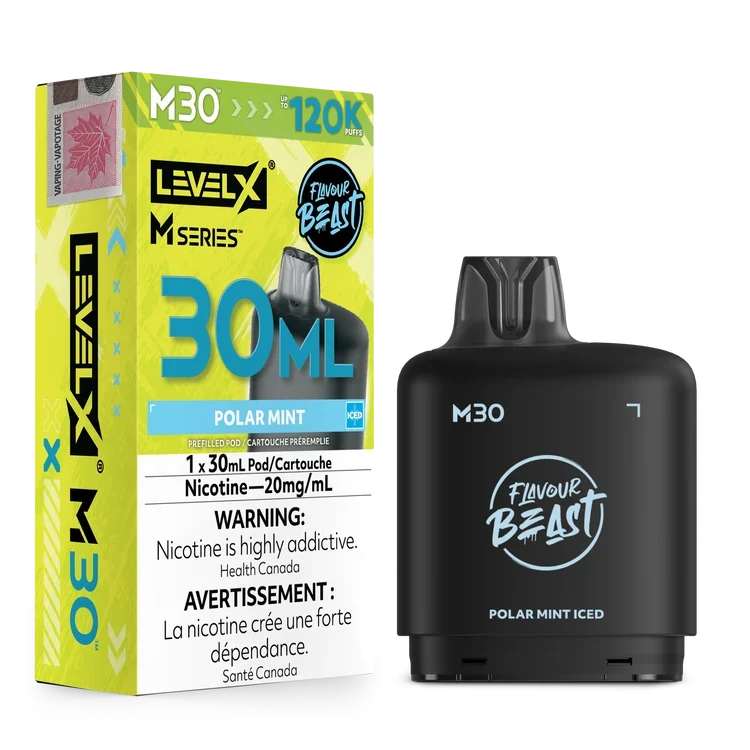 Level X M Series Flavour Beast Pod 30ml - Polar Mint Iced 20mg