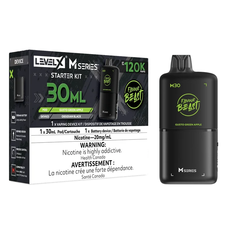 Level X M Series Flavour Beast Kit - Gusto Green Apple 20mg
