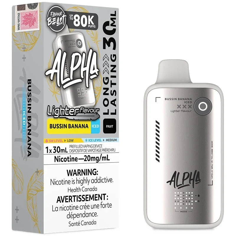 Flavour Beast Alpha 80K Disposable - L.S. Bussin’ Banana Iced 20mg