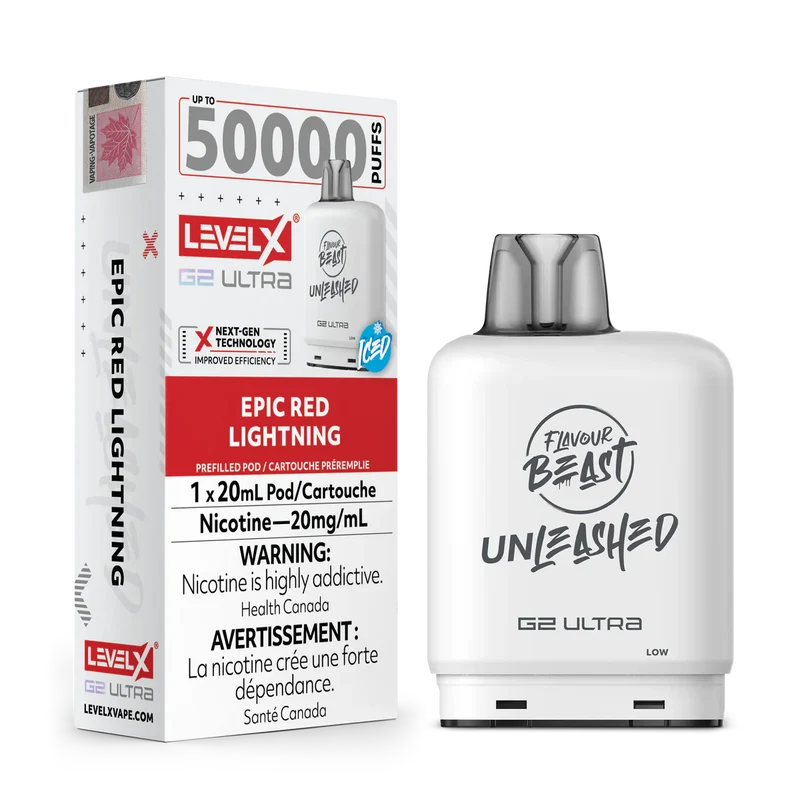 Level X Flavour Beast Unleashed G2 Ultra - Epic Red Lightning Iced 20mg