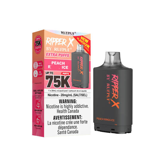 RIPPER X by RUFPUF 75K Pod - Peach R. Ice 20mg