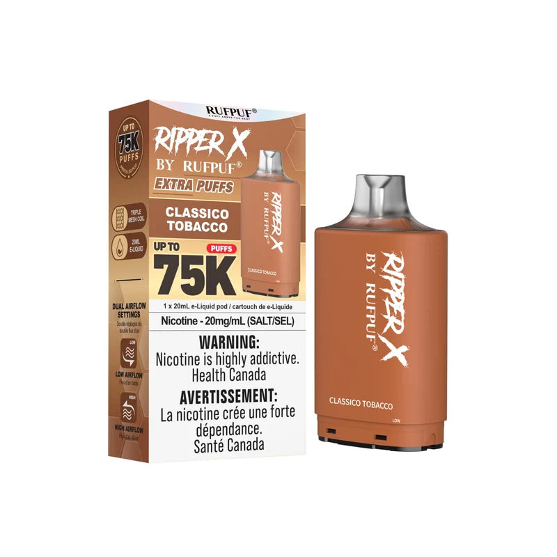 RIPPER X by RUFPUF 75K Pod - Classico Tobacco 20mg