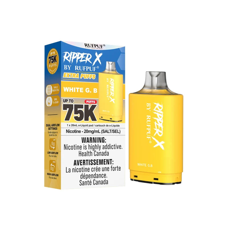 RIPPER X by RUFPUF 75K Pod - White G.B. 20mg