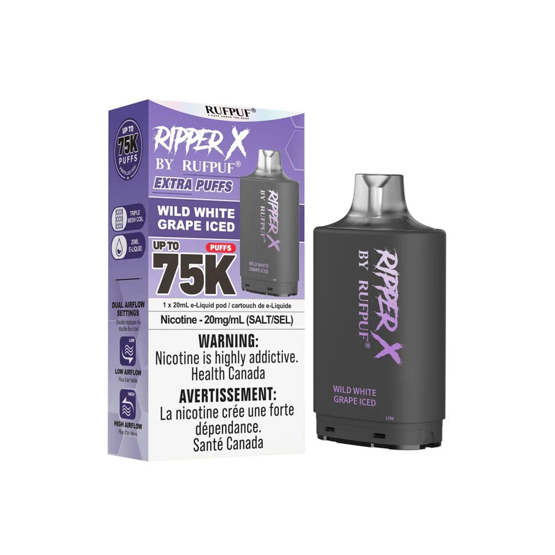 RIPPER X by RUFPUF 75K Pod - Wild White Grape Iced 20mg