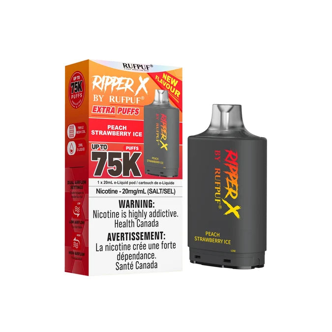 RIPPER X by RUFPUF 75K Pod - Peach Strawberry Ice 20mg