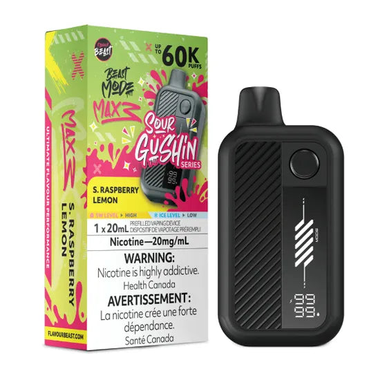 Flavour Beast Beast Mode Max 3 Disposable - Sour Gushin’ S. Raspberry Lemon 20mg