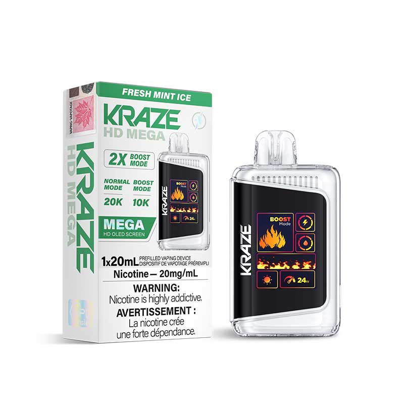 Kraze HD Mega Disposable Fresh Mint Ice 20mg
