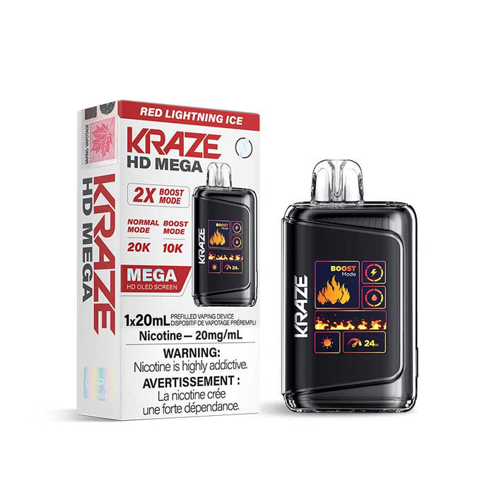 Kraze HD Mega Disposable Red Lightning Ice 20mg