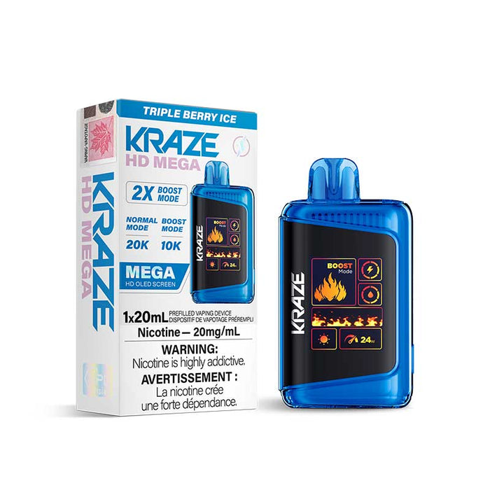 Kraze HD Mega Disposable Triple Berry Ice 20mg