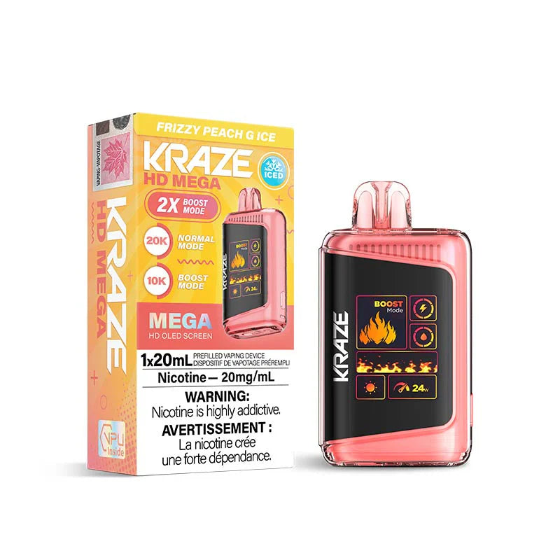 Kraze HD Mega Disposable Sparkle Peach G Ice 20mg