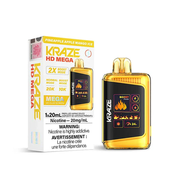 Kraze HD Mega Disposable Pineapple Apple Mango Ice 20mg