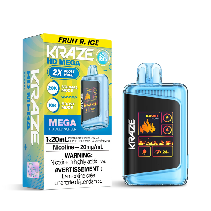 Kraze HD Mega Disposable - Fruity R. Ice 20mg