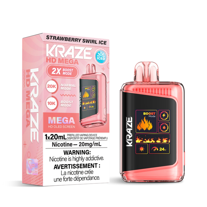 Kraze HD Mega Disposable - Strawberry Swirl 20mg