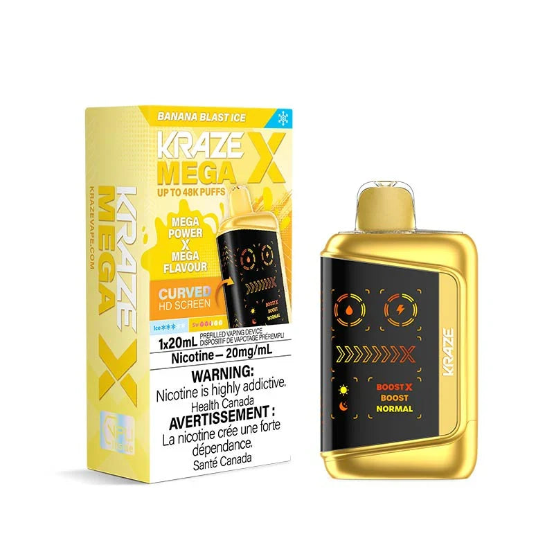 Kraze Mega X Disposable - Banana Blast Ice 20mg