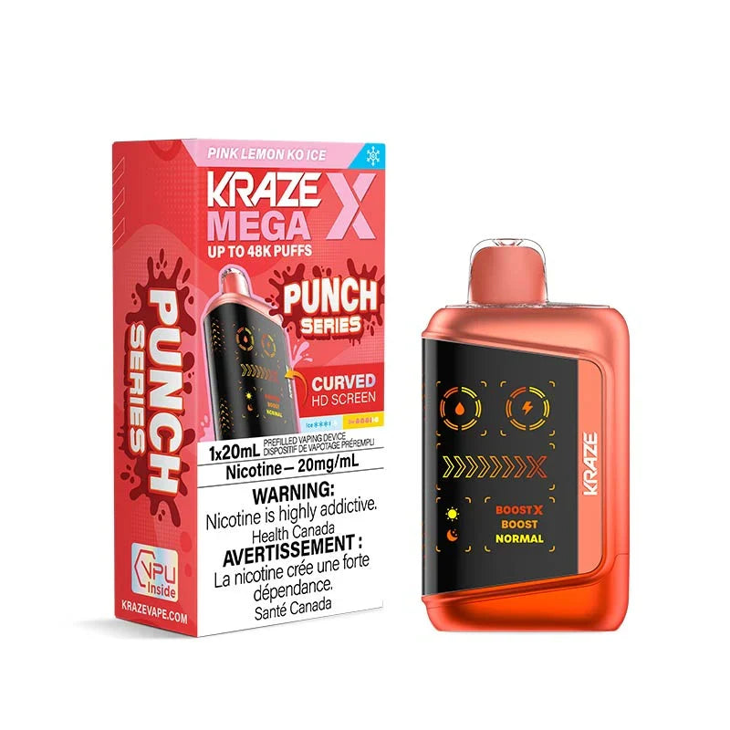 Kraze Mega X Disposable - Pink Lemon KO Ice 20mg