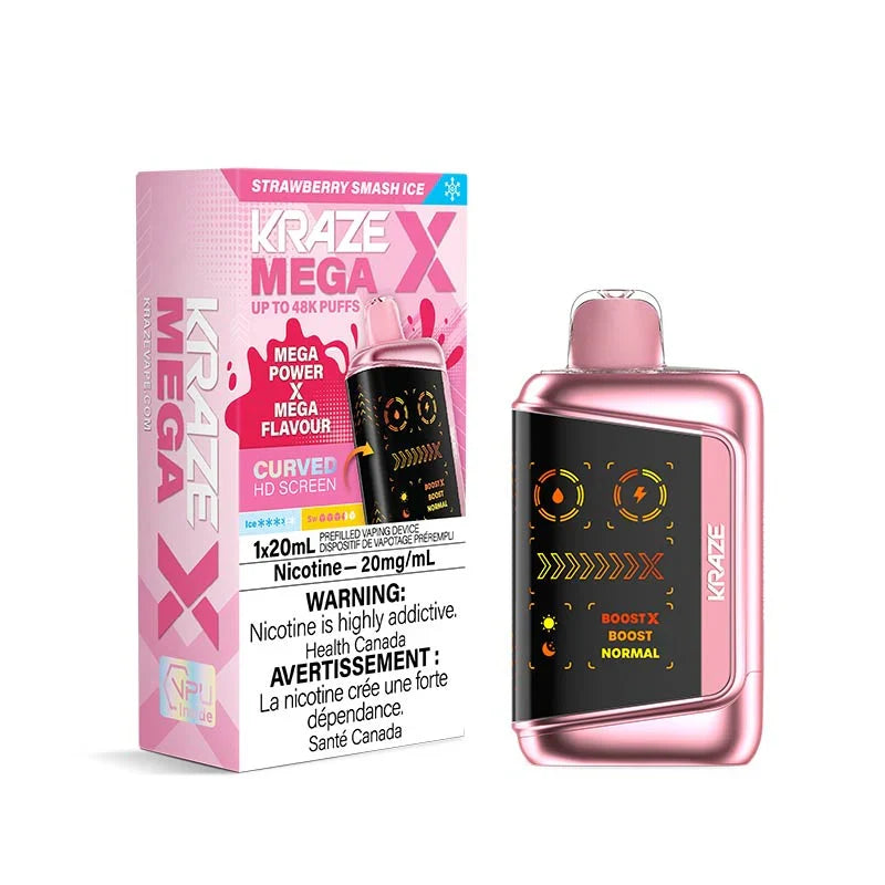 Kraze Mega X Disposable - Strawberry Smash Ice 20mg