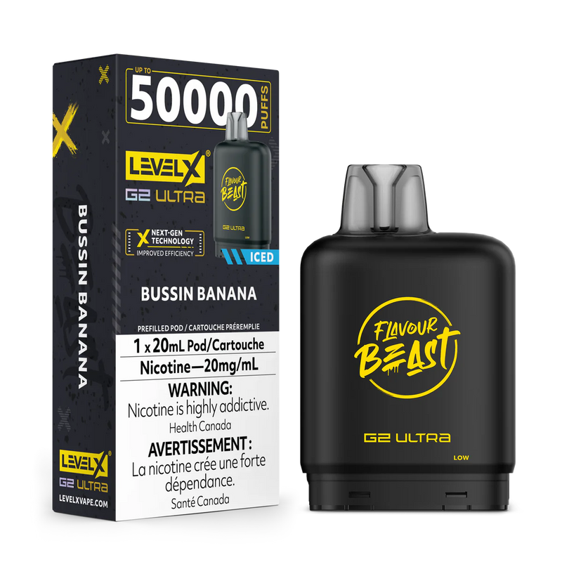 Level X Flavour Beast G2 Ultra - Bussin' Banana Iced 20mg