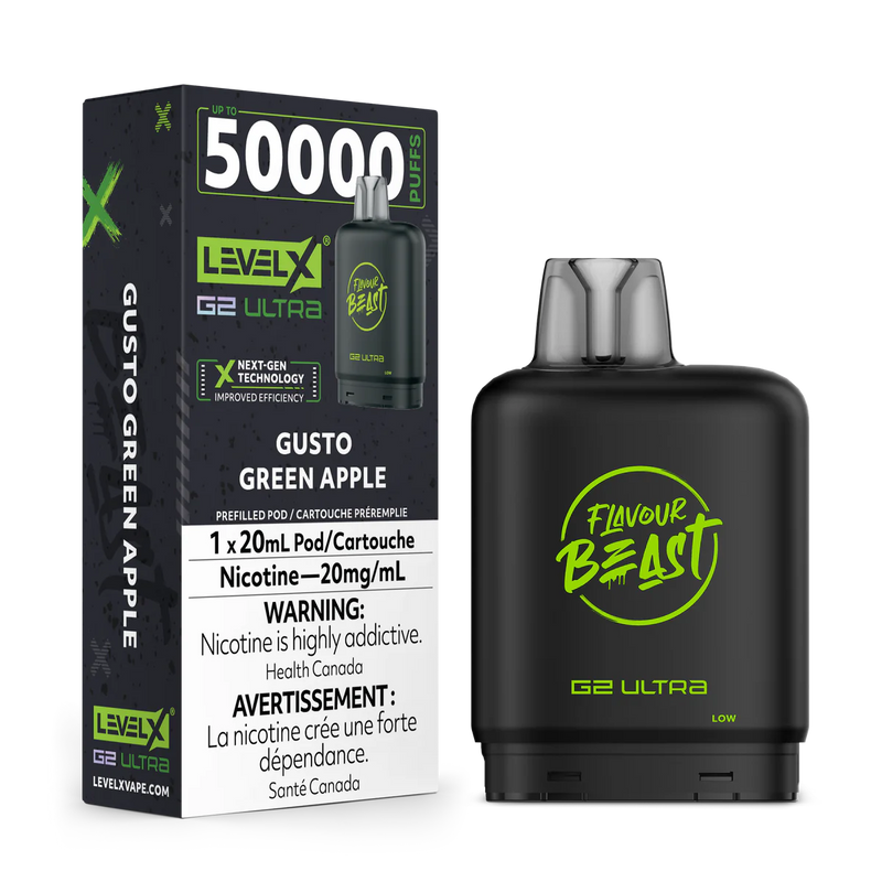 Level X Flavour Beast G2 Ultra - Gusto Green Apple 20mg